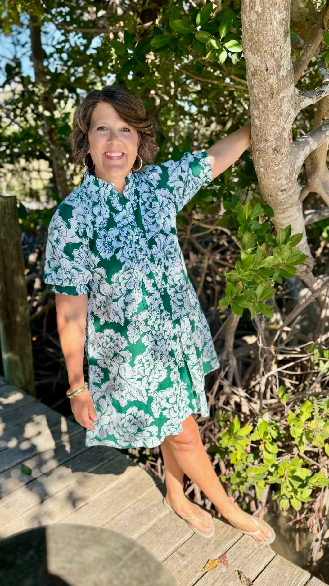 Uncle Frank Pintucked Dress - Green