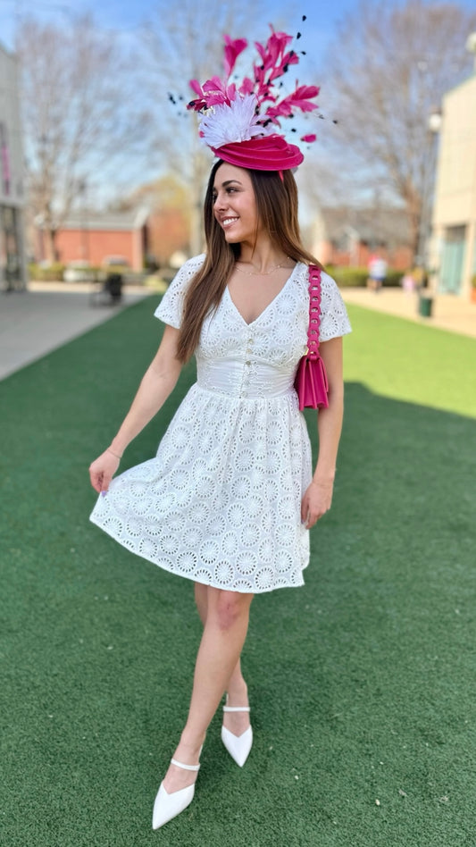 Fiora White Eyelet Dress