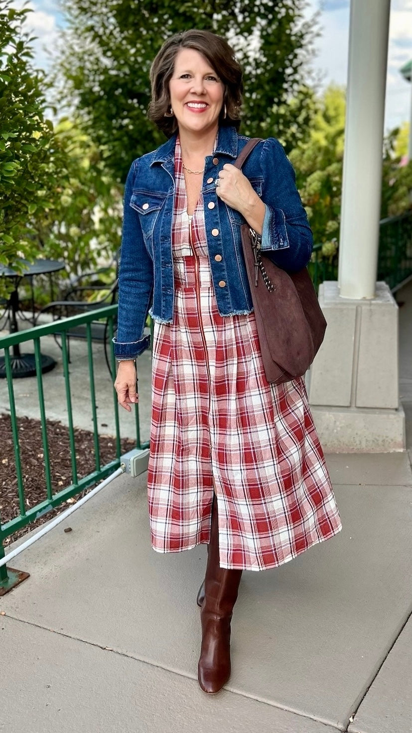 Clara Midi Dress - Brick