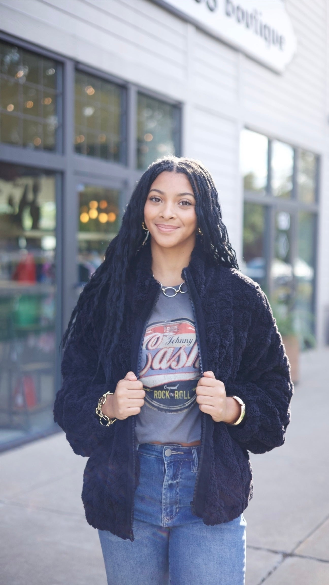 Mallory Fluffy Jacket - Black