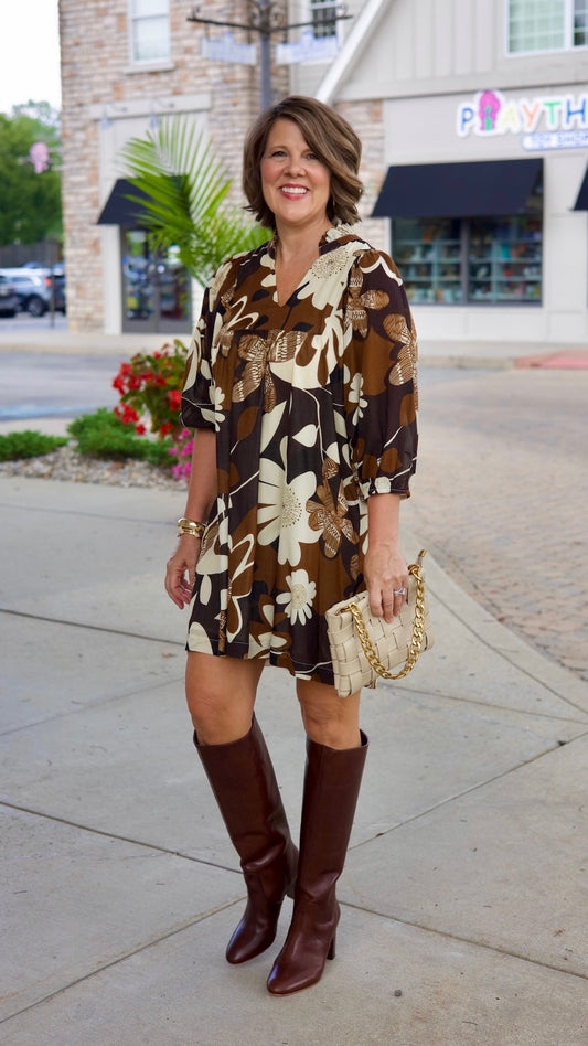 Dreamy Delilah Cotton Dress - Camel