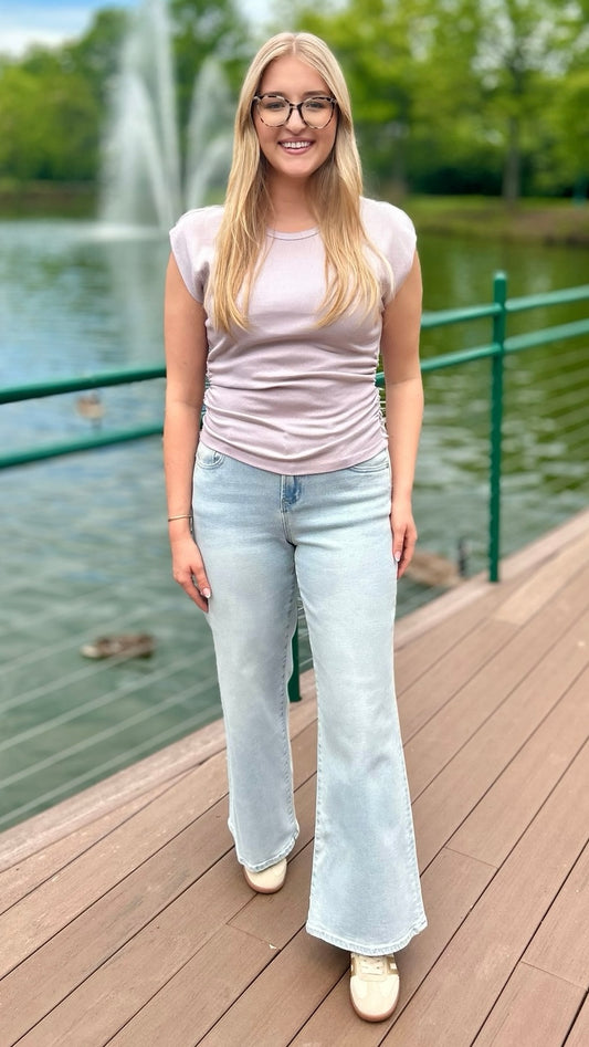 Michael Stars Joni Crew Neck Top - Cement