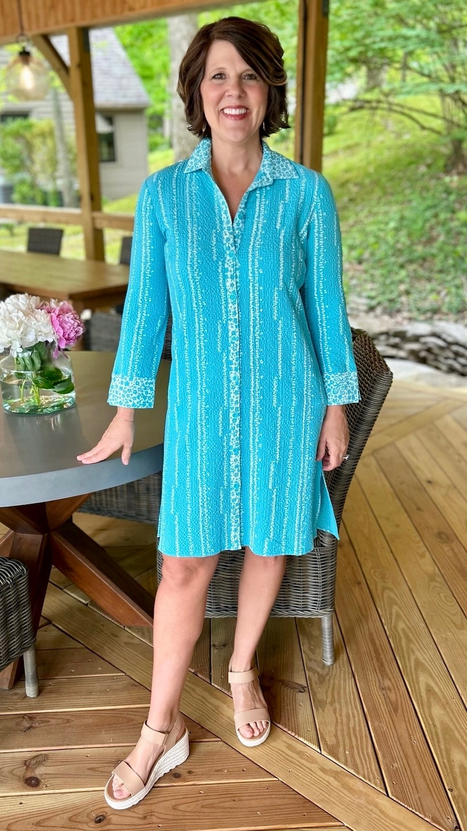 Habitat Coralie Crinkle Shirt Dress - Malibu