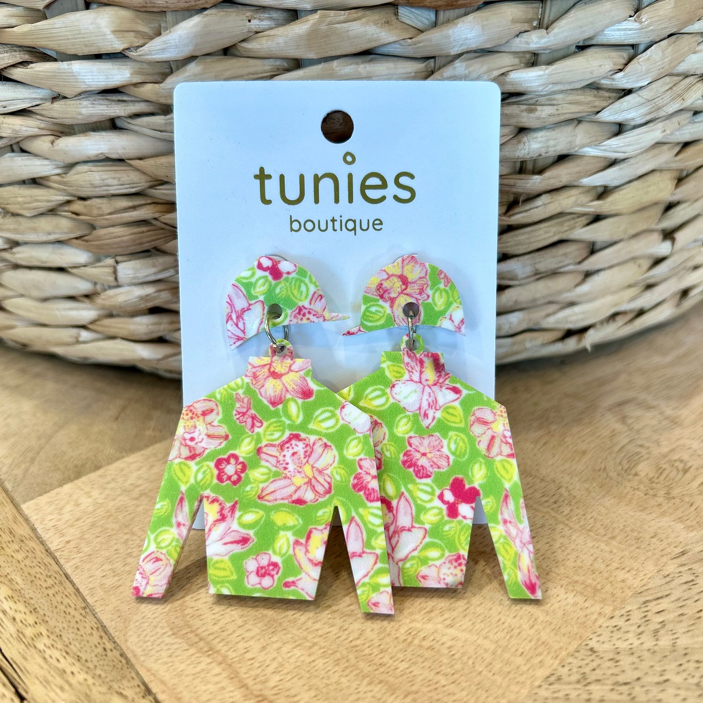 Lily Jockey Earring - Lime With Pink