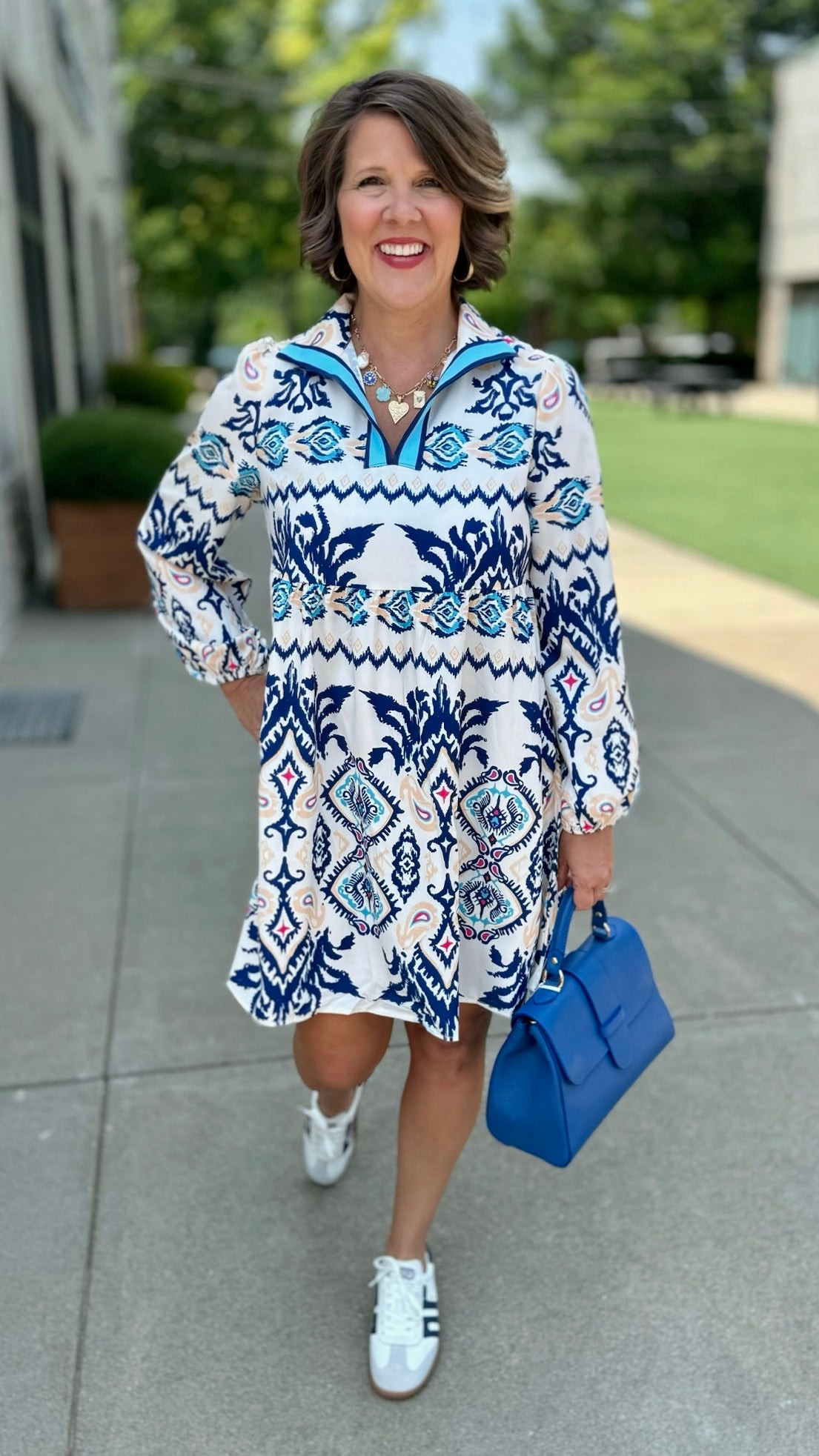 Western Geometric Print Mini Dress