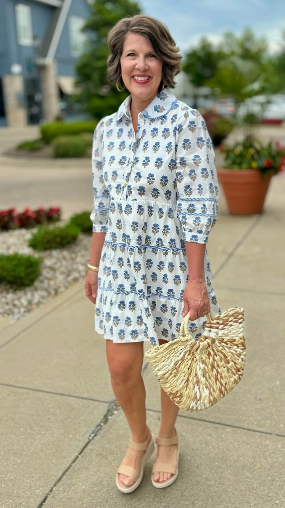 Florence Florals Mini Dress - White