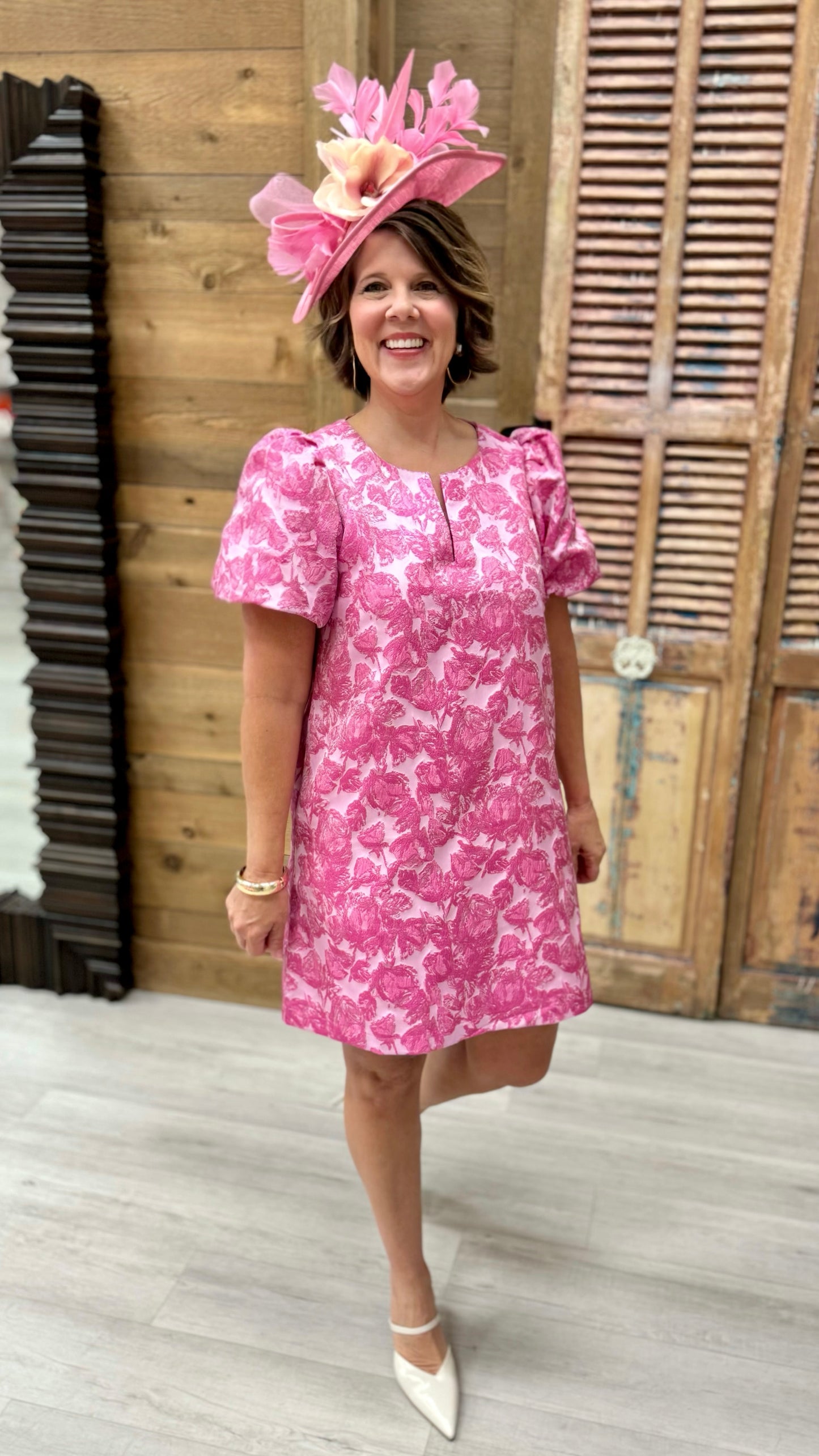 Pink Tapestry Floral Dress