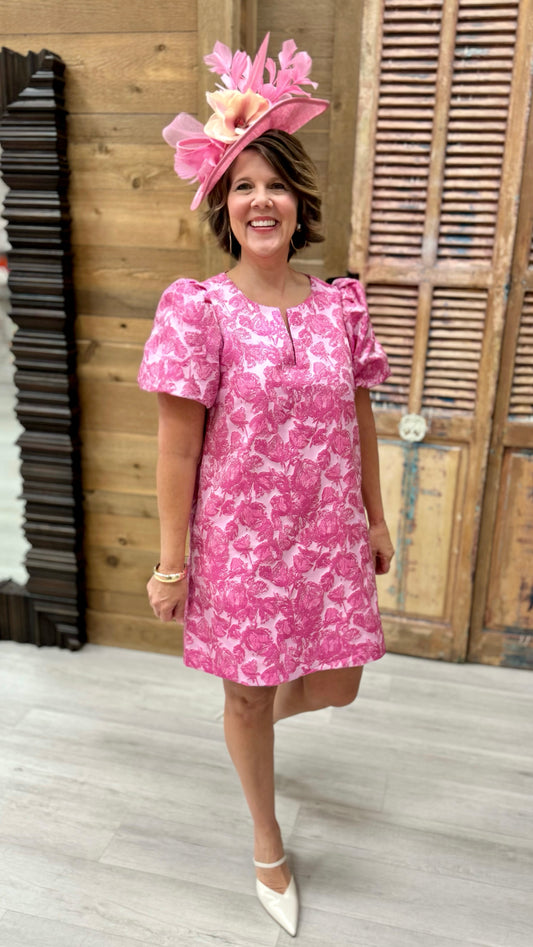 Pink Tapestry Floral Dress