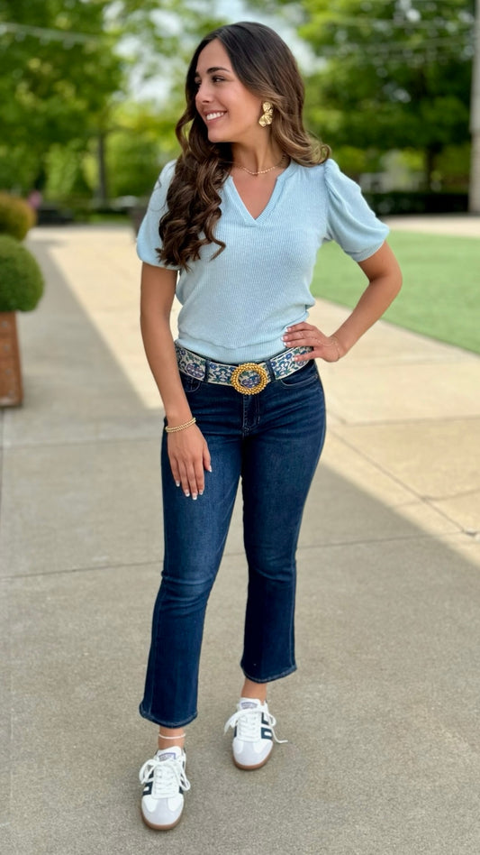 Michael Stars Quinn Puff Sleeve Top - Fountain