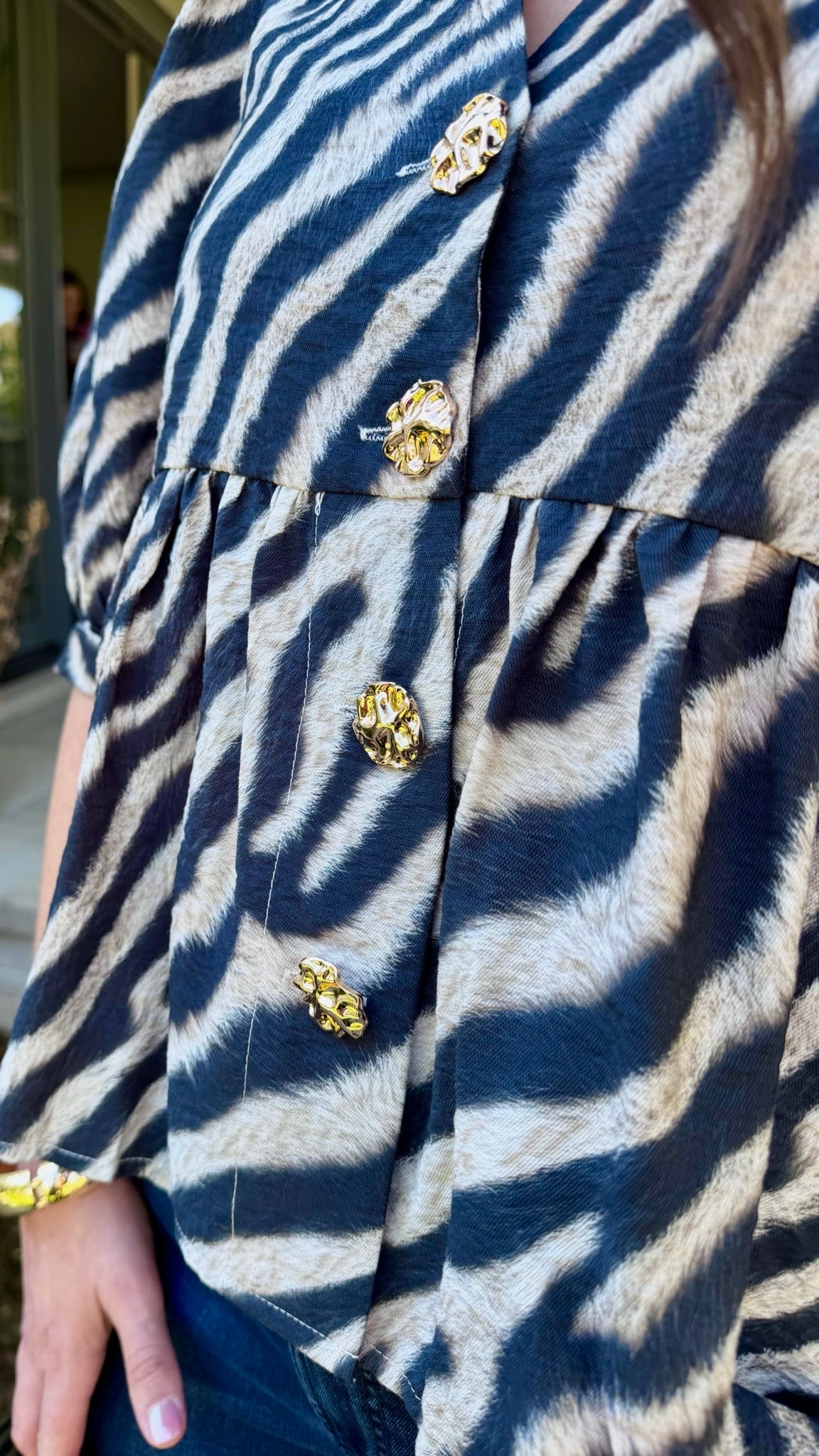 Black Zebra Print Top
