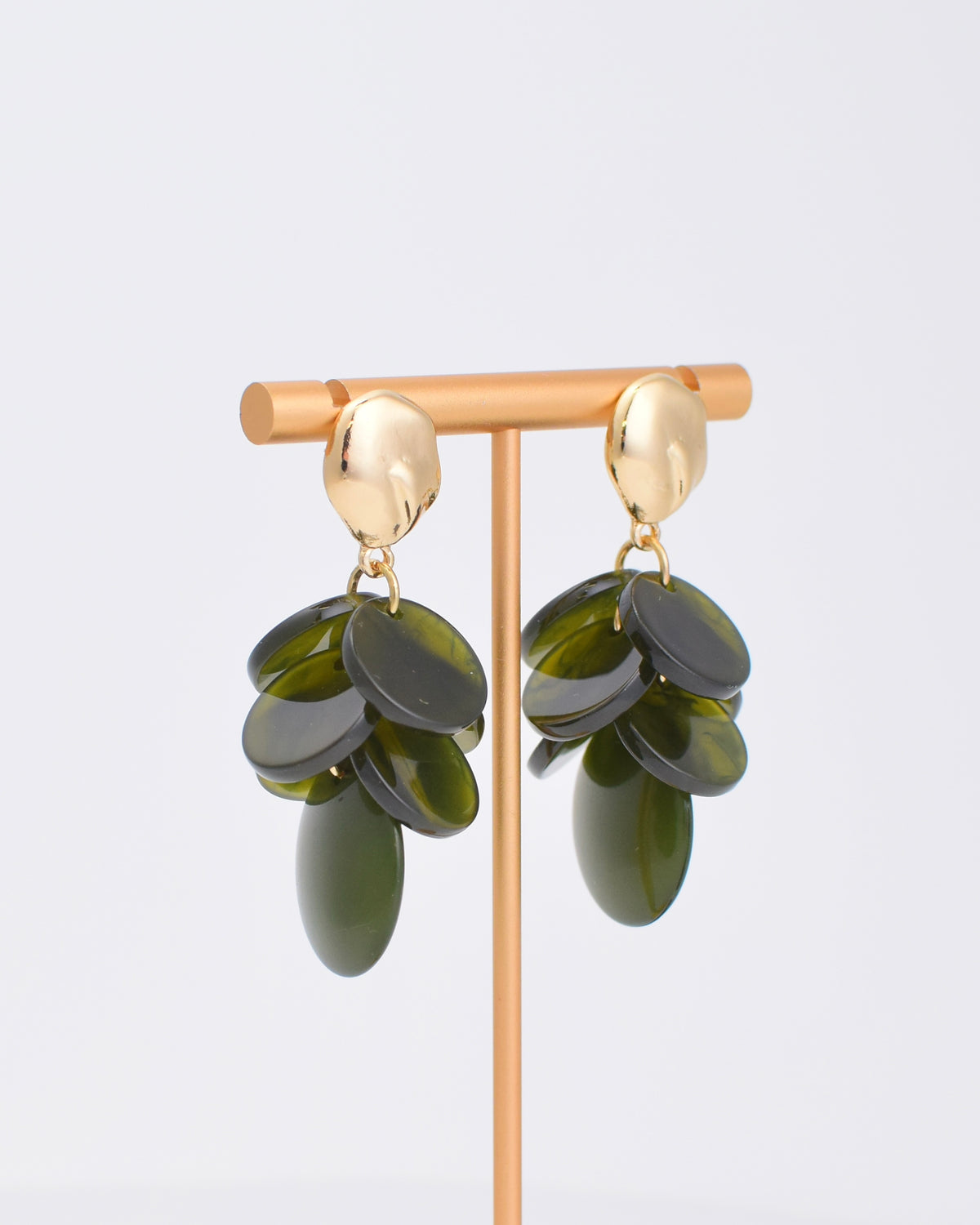 Olive Layered Disc Earrings