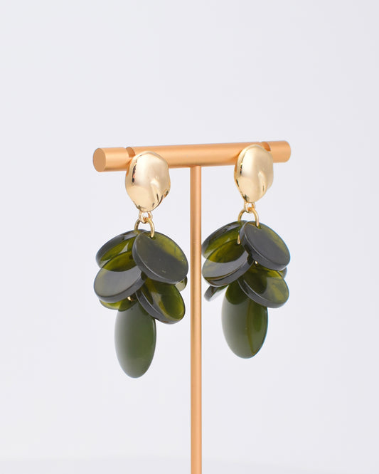 Olive Layered Disc Earrings