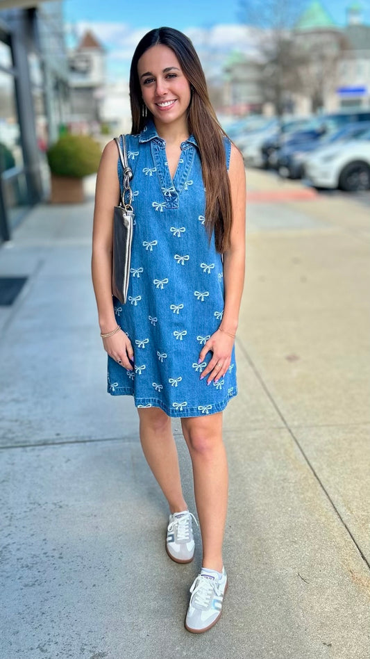 Denim Bow Dress