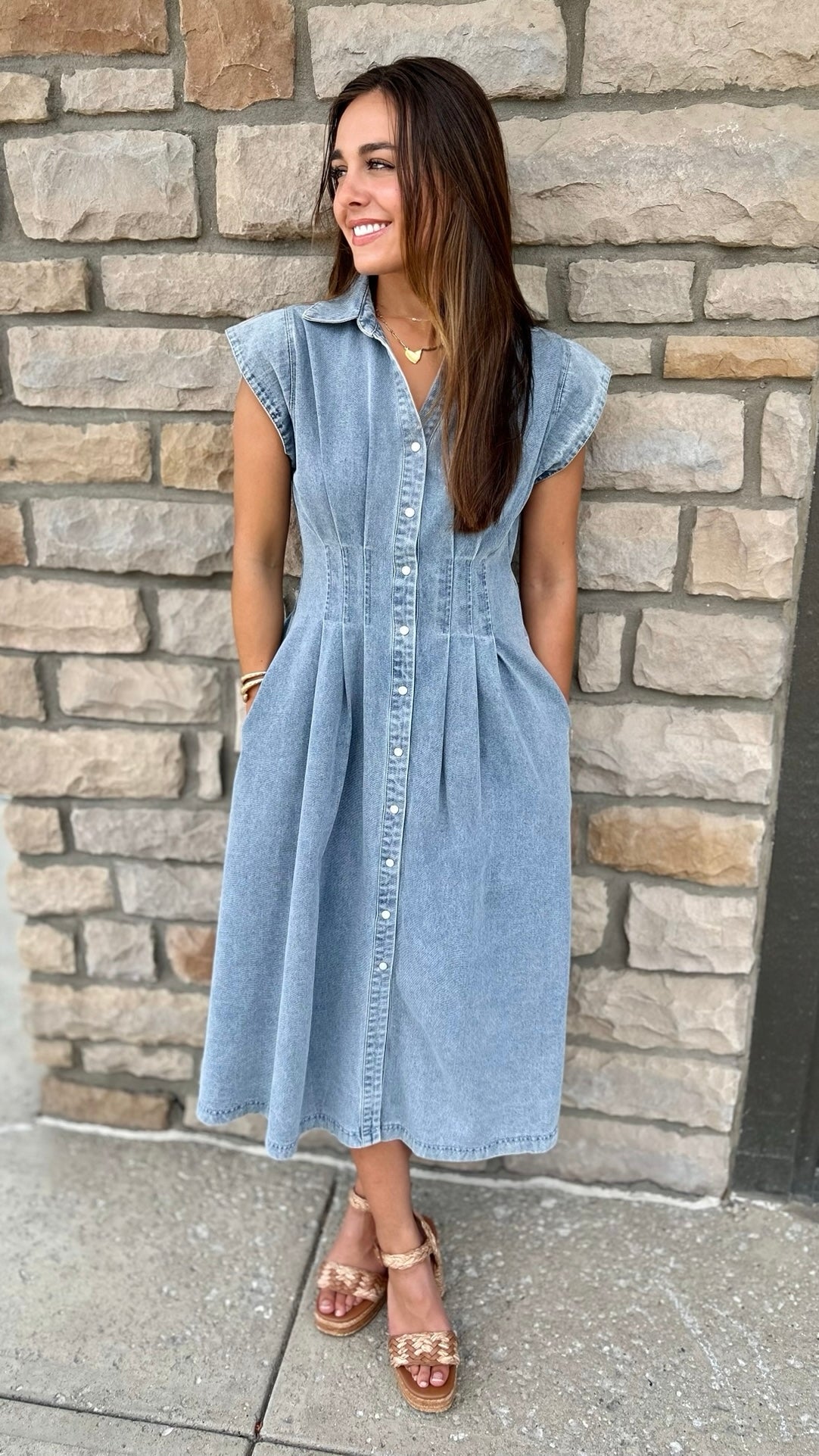 Belle Denim Midi Dress