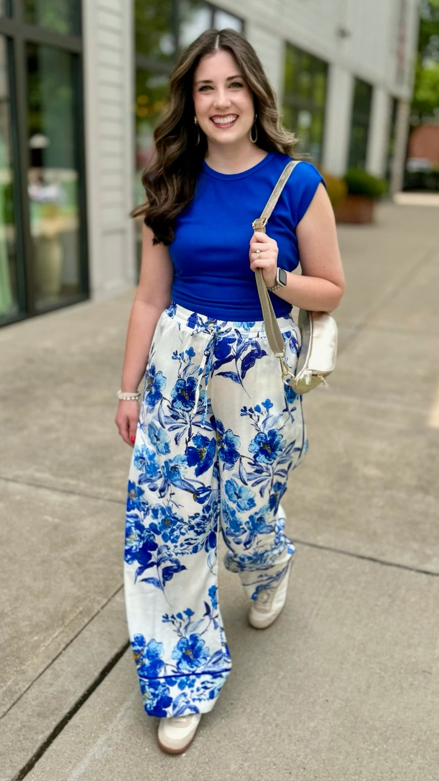 Michael Stars Joni Crew Neck Power Shoulder Top - Bahama