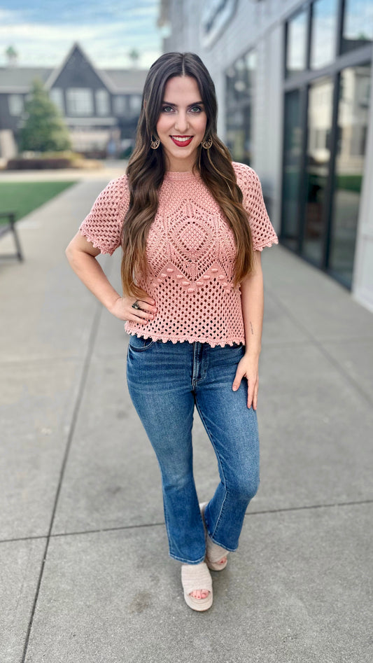 Another Love Marie Sweater - Rose Quartz