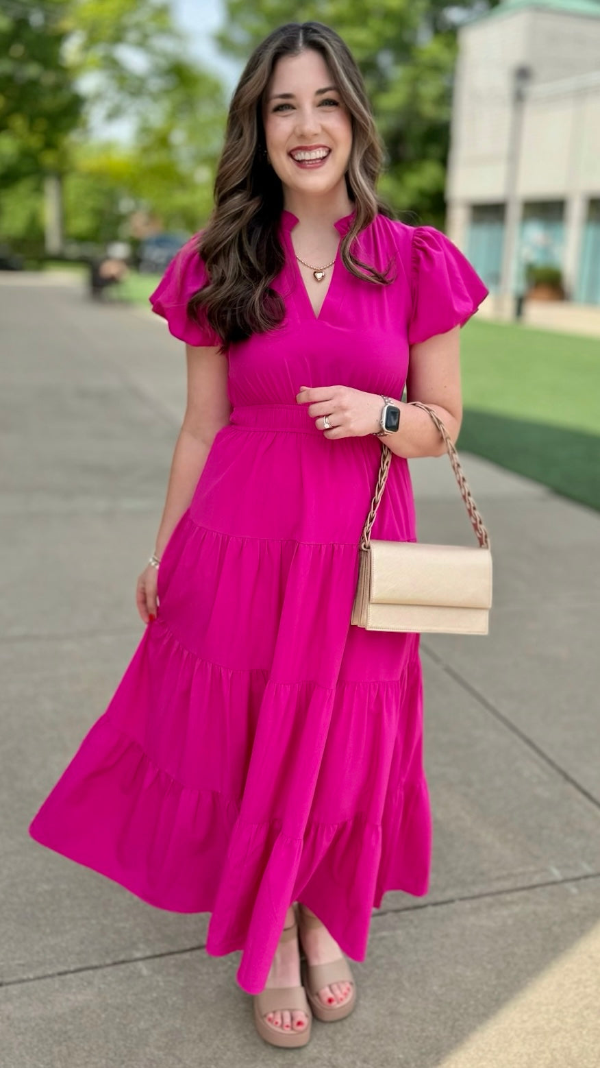 Classic Covington Dress - Magenta