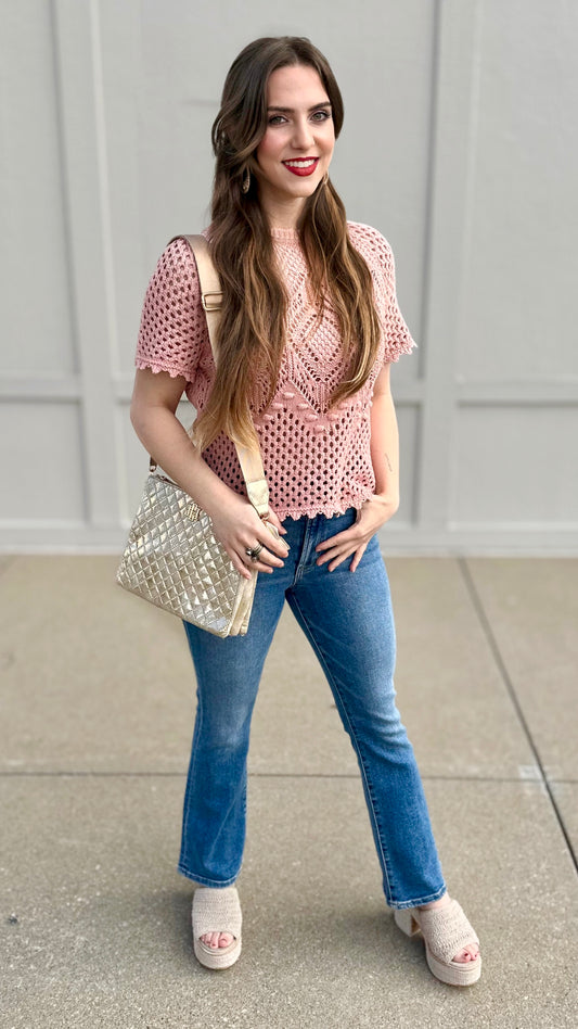 Another Love Marie Sweater - Rose Quartz