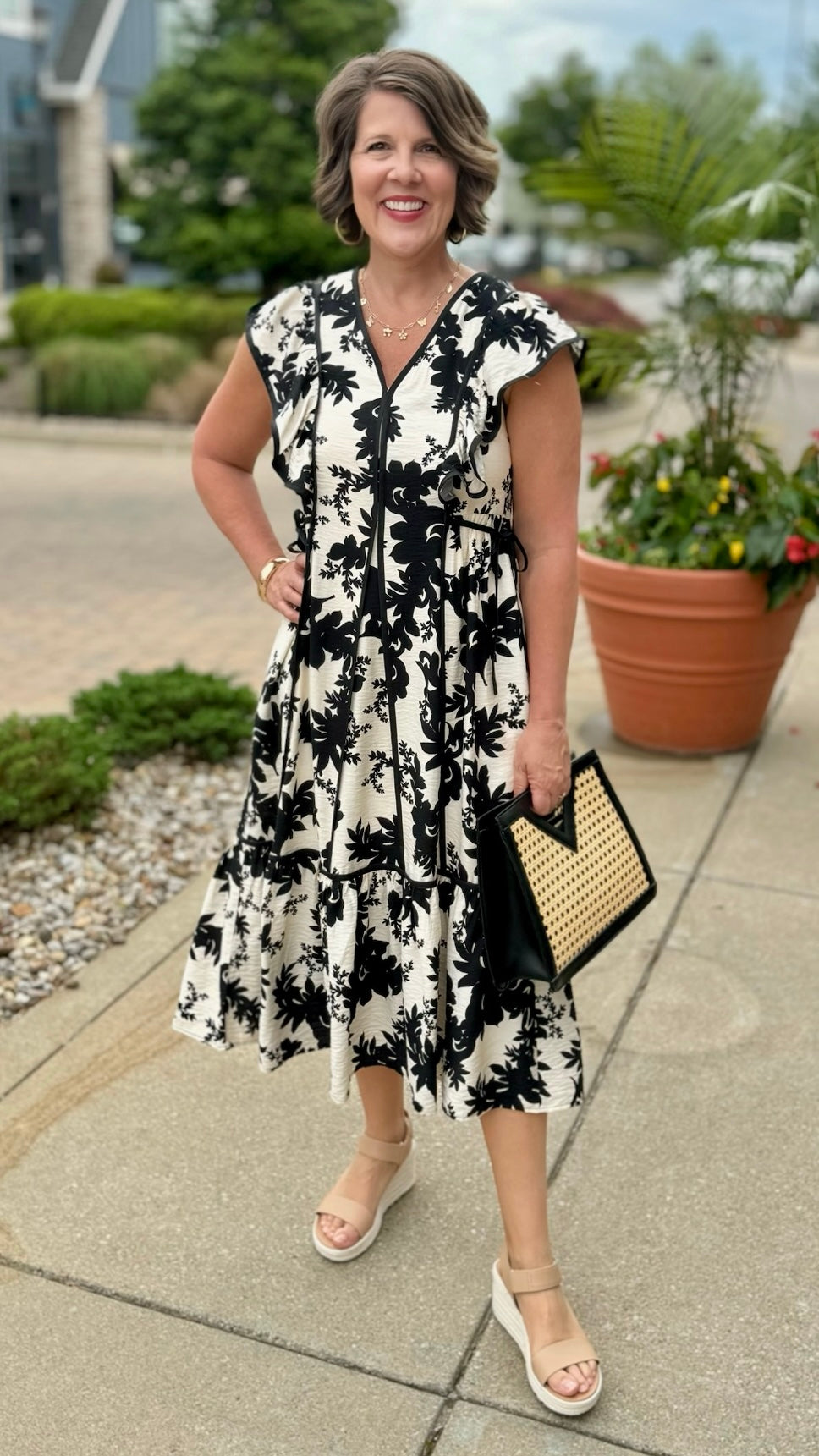 Marsha Dress - Black & Ivory