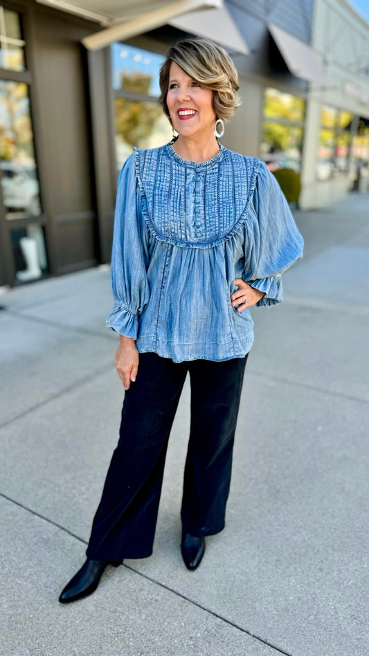 Ivy Jane Purely Poetic Top - Indigo