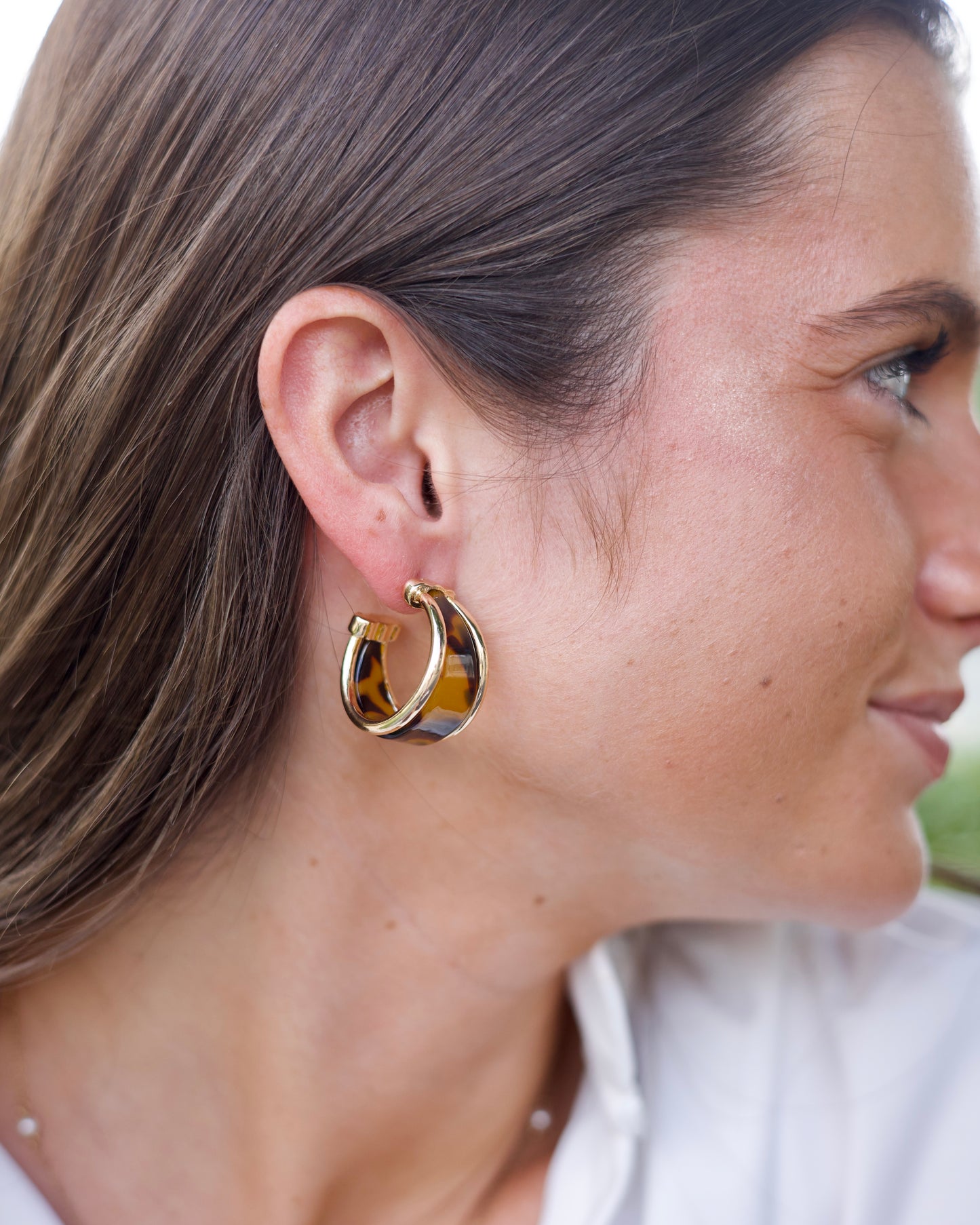 Tortoise Hoop Earrings