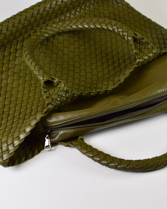 Woven Tote - Olive
