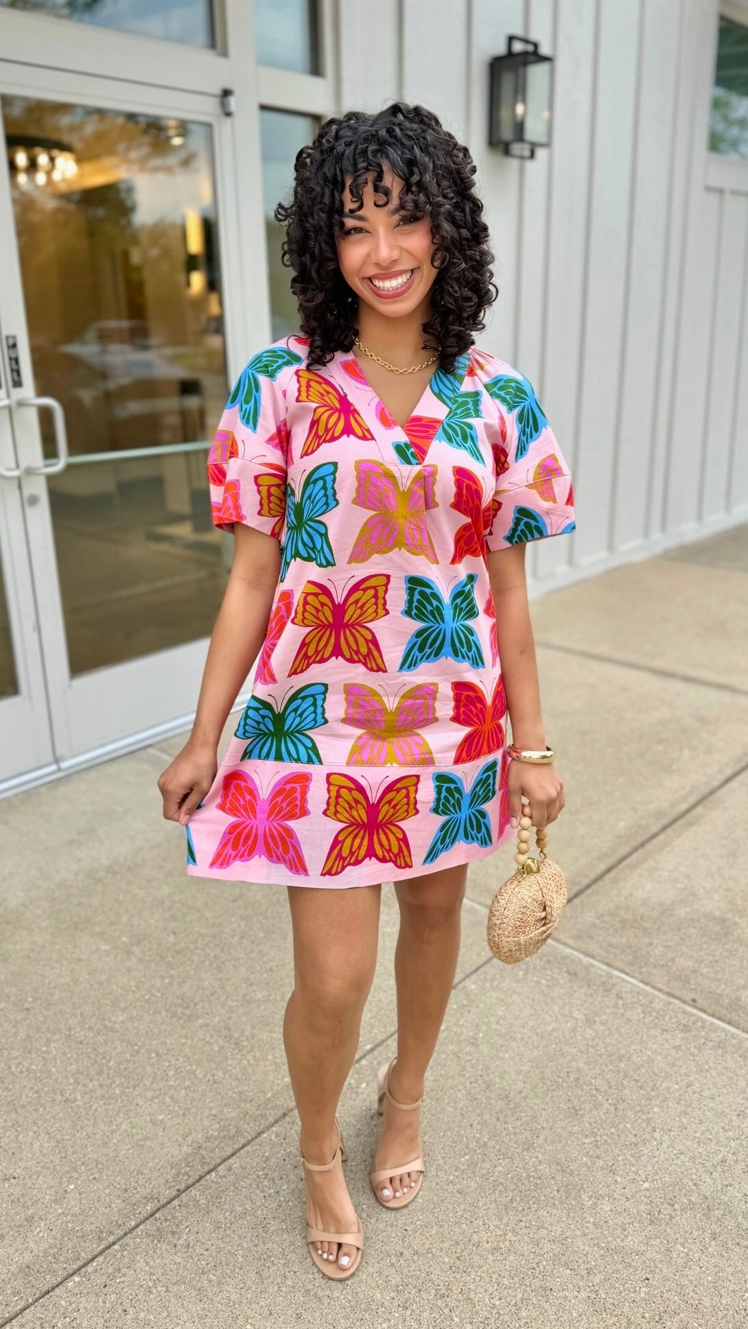 Ivy Jane Butterflies Shift Dress - Pink