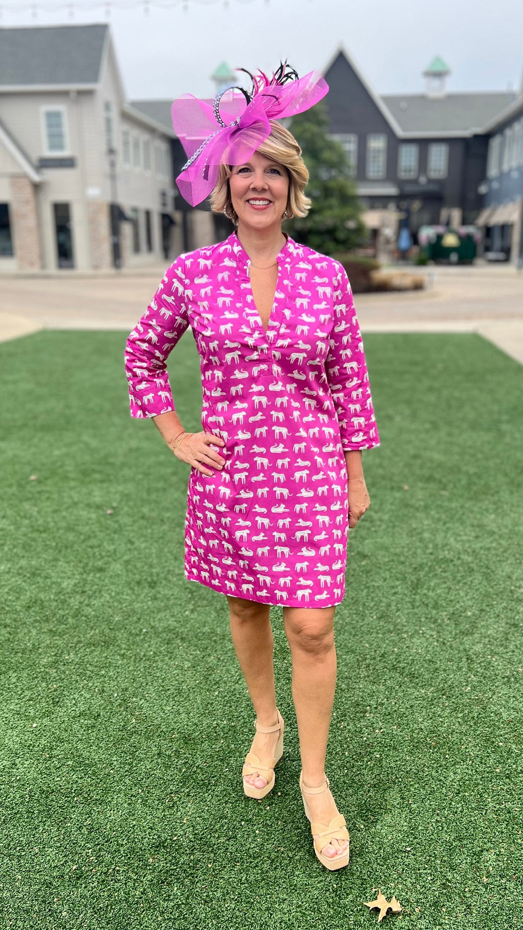 Uncle Frank Cat’s Meow V-Neck Dress