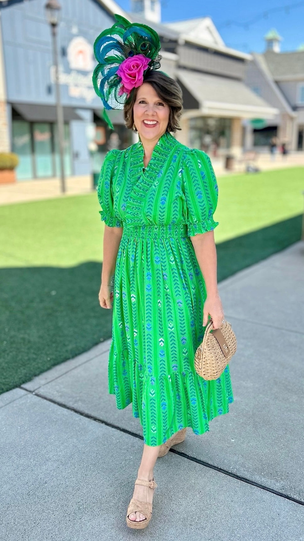 Tulip Midi Dress - Green