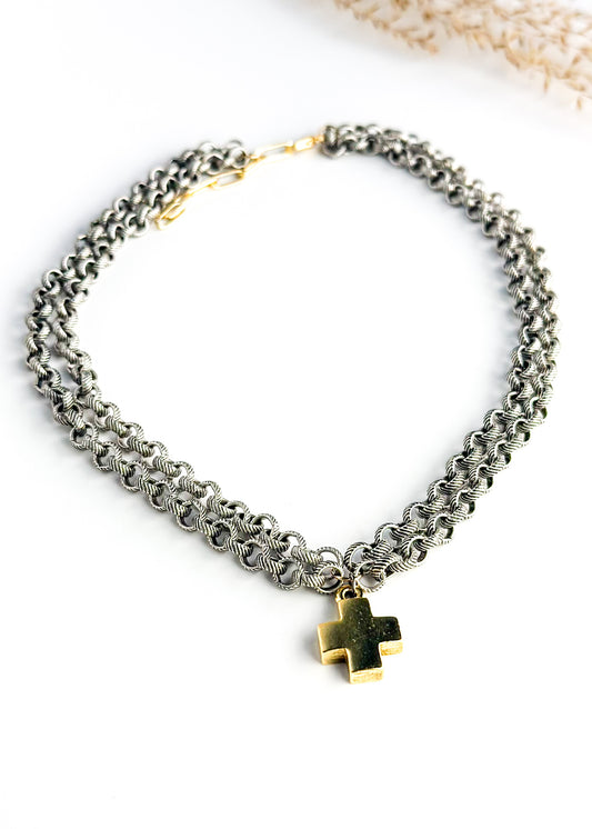 Handmade Layered Cross Necklace