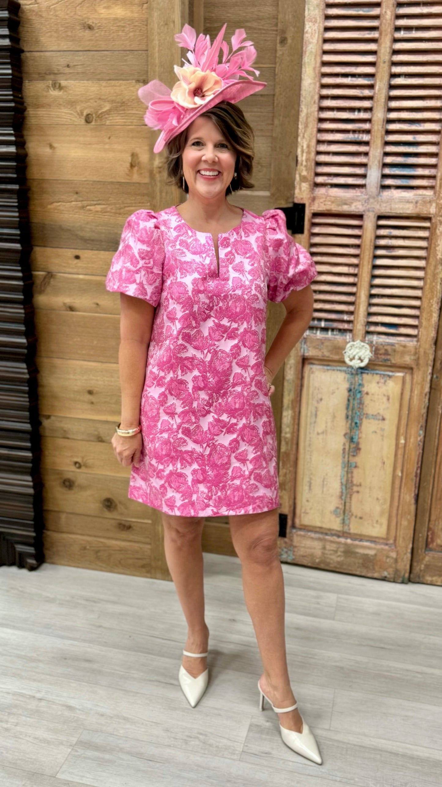 Pink Tapestry Floral Dress