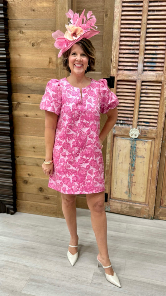 Pink Tapestry Floral Dress