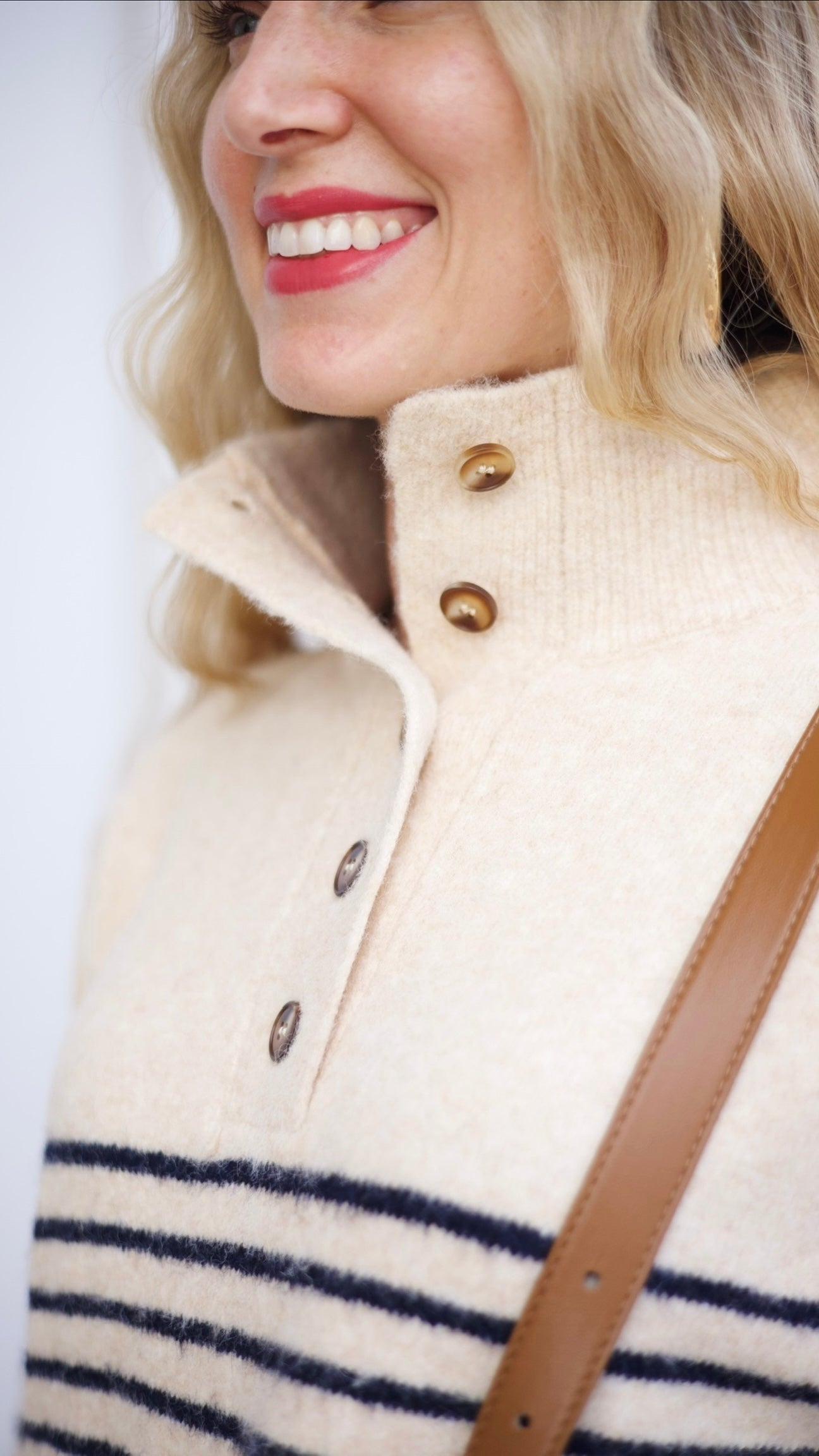 Hamptons Stripe Sweater - Ecru