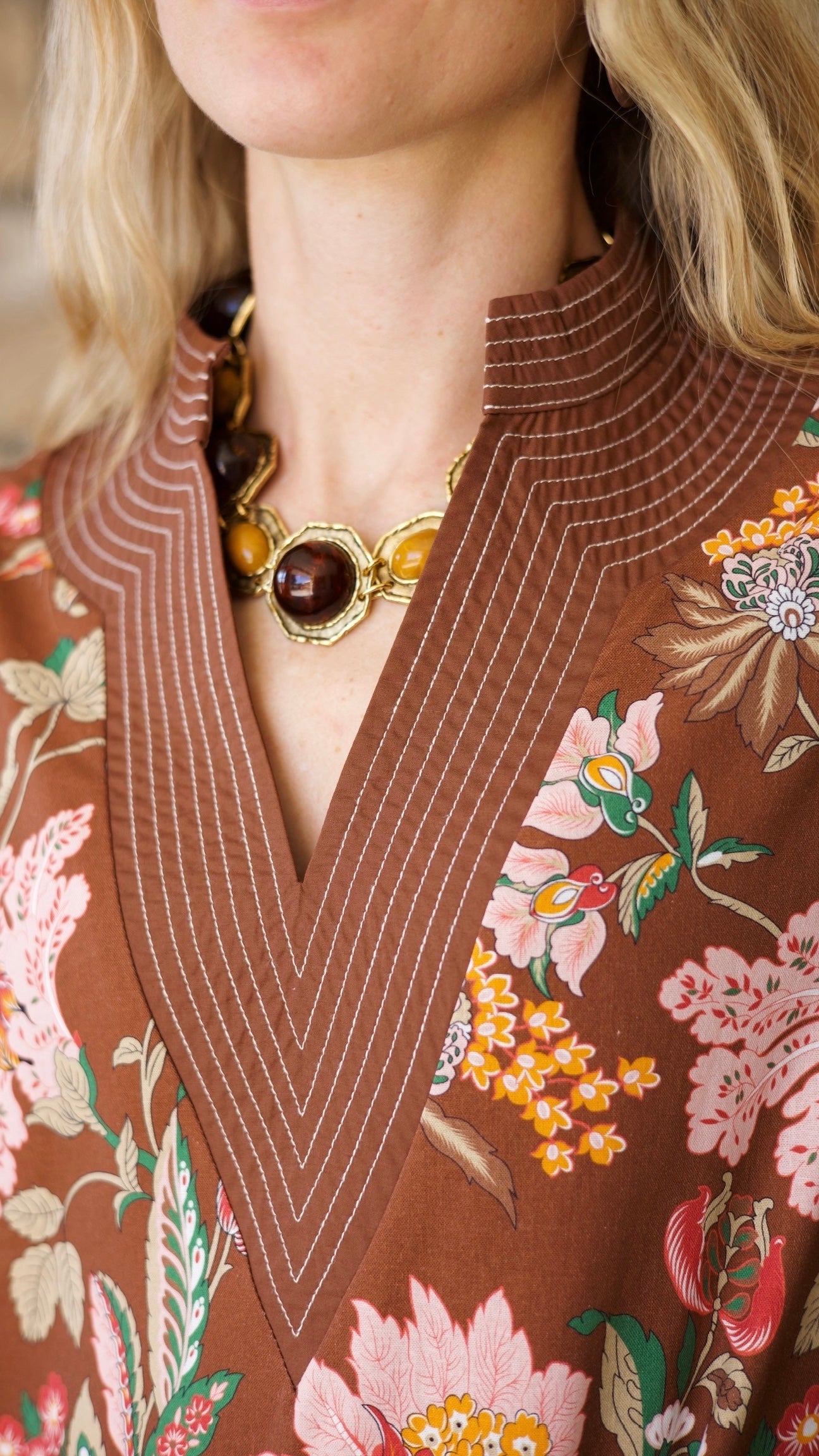 Charlotte Floral Dress - Brown