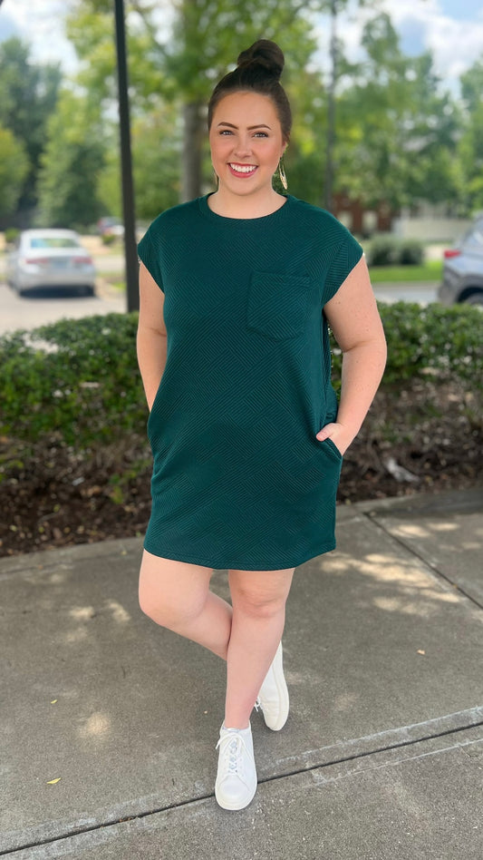 Quilted Queen T Shirt Dress - Forest