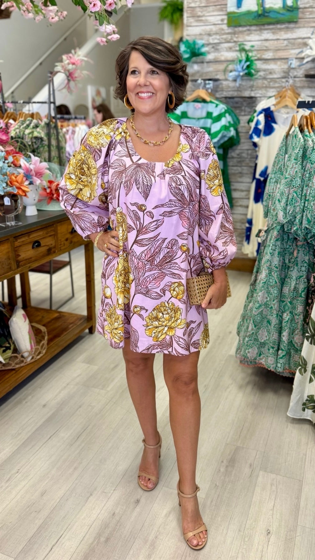 Uncle Frank Big Roses Dress - Pink