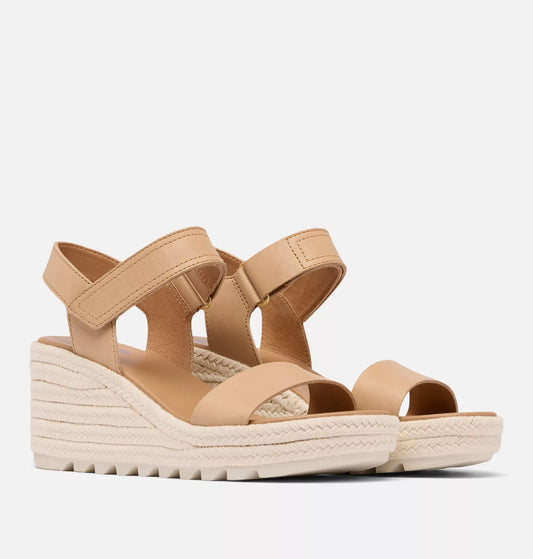 CAMERON WEDGE SANDAL - HONEST BEIGE/CHALK