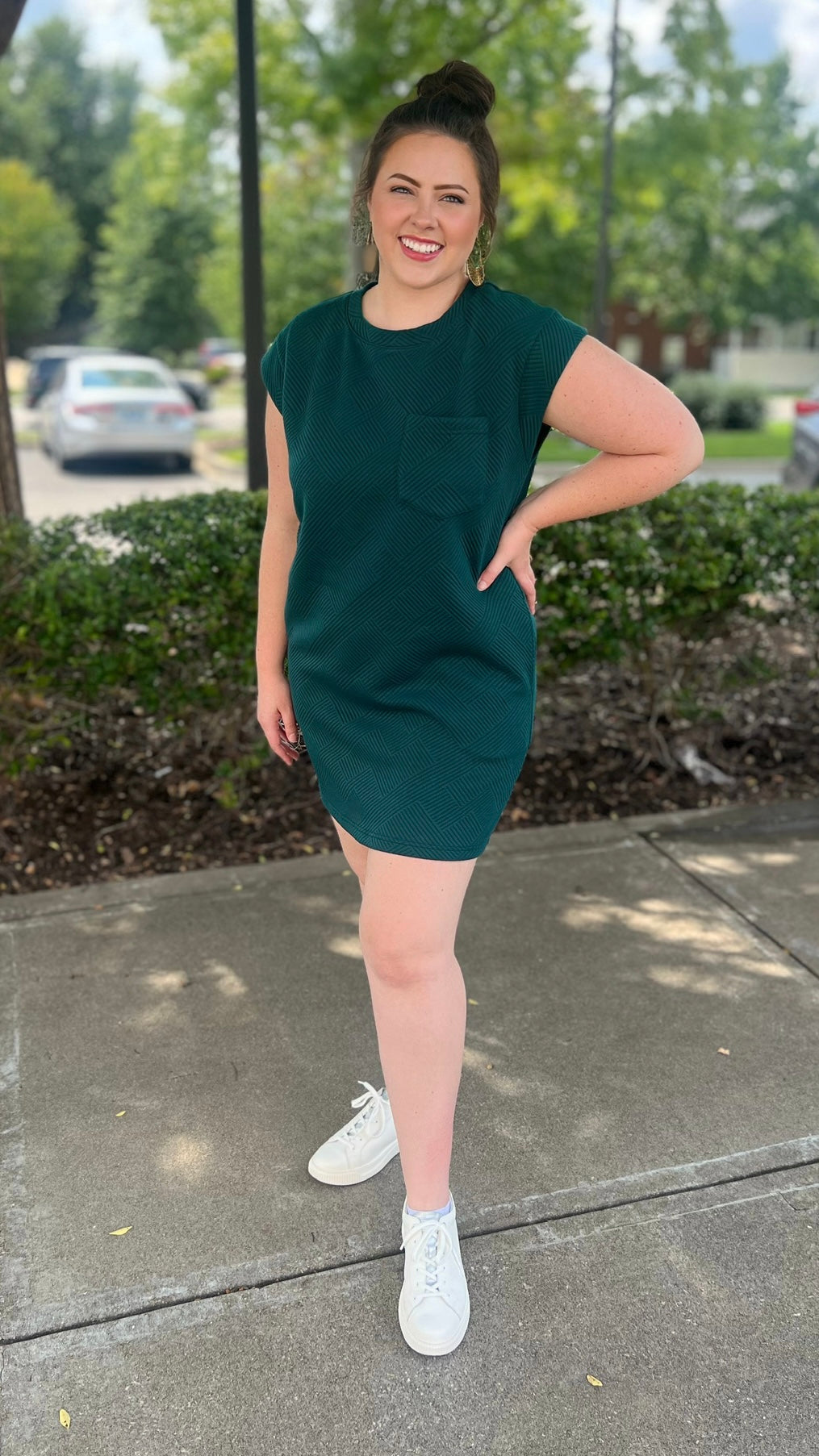 Quilted Queen T Shirt Dress - Forest