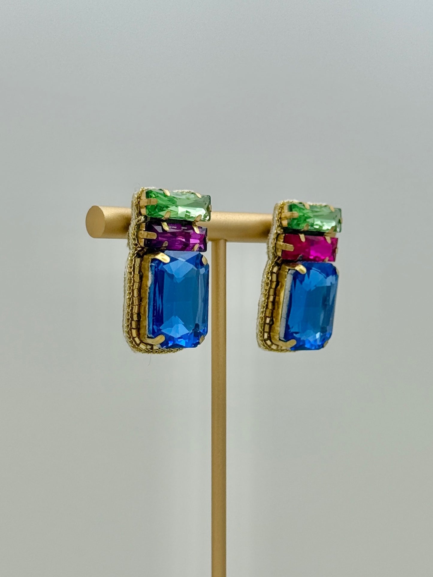 Crystal Gem Stud Earring - Multi