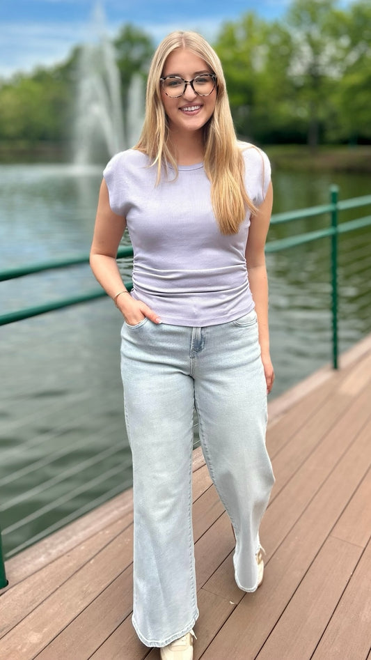 Michael Stars Joni Crew Neck Top - Crescent