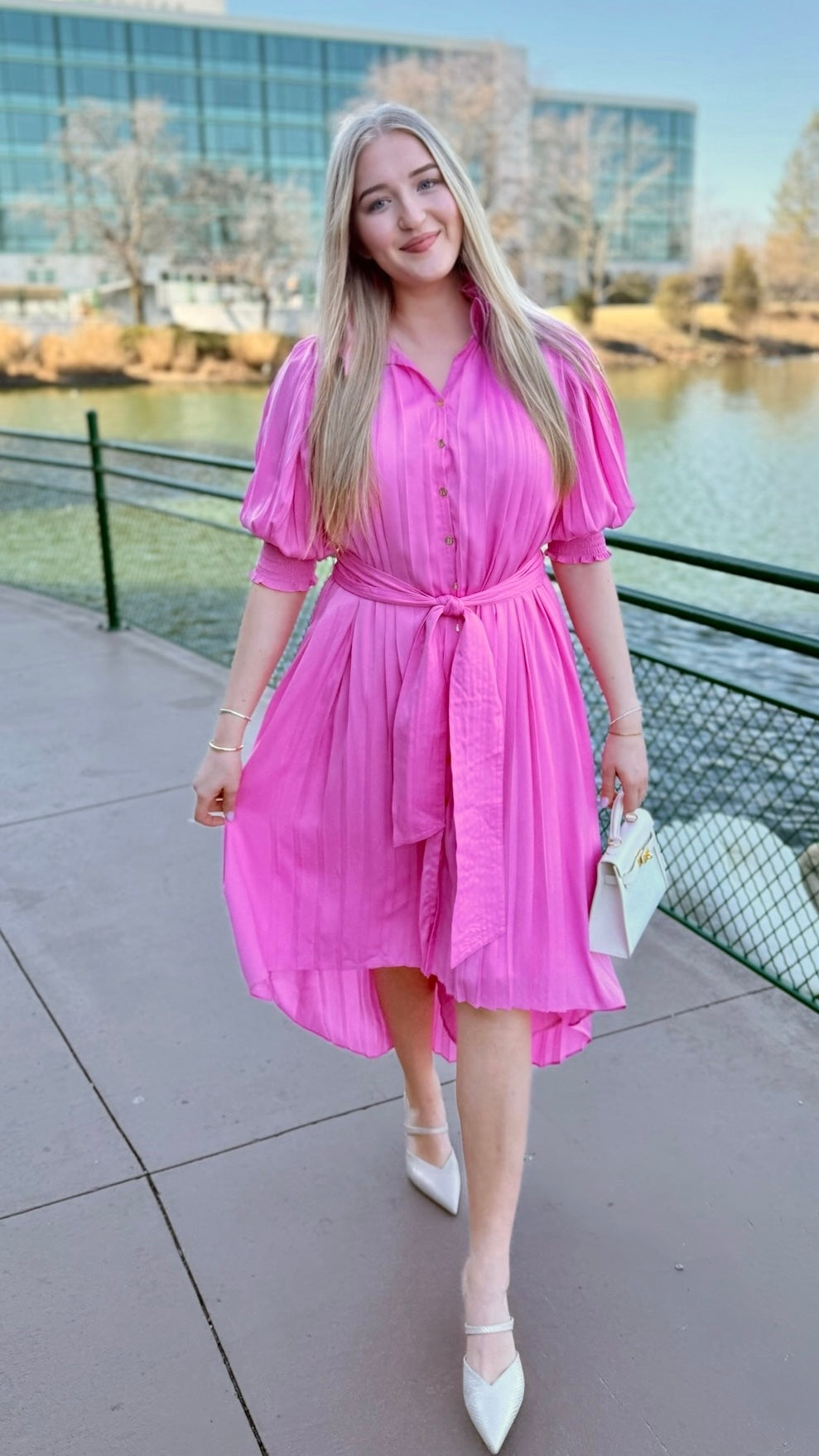 Emily McCarthy Rowan Dress - Fuchsia