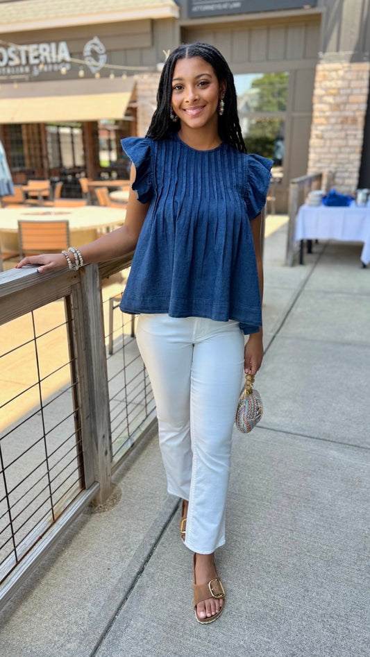Ivy Jane Tucked Denim Top - Indigo