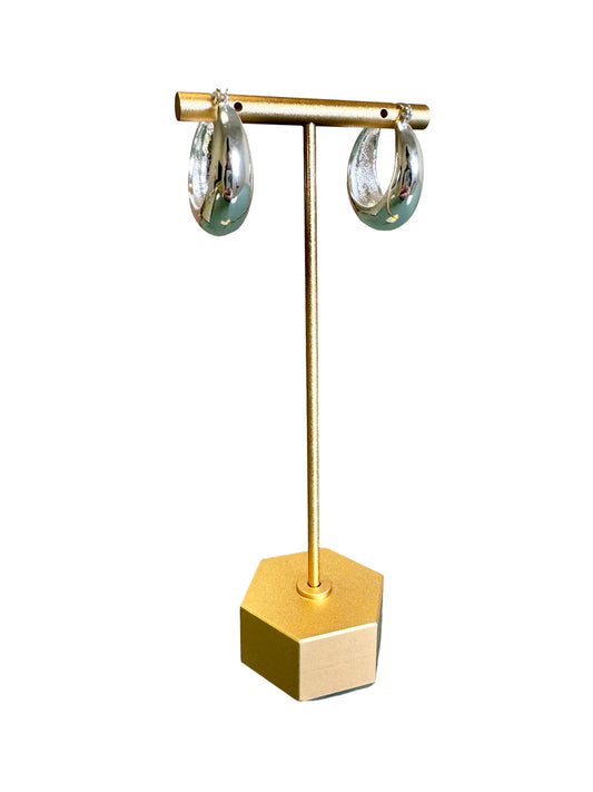 Silver Chunky Hoop Earrings