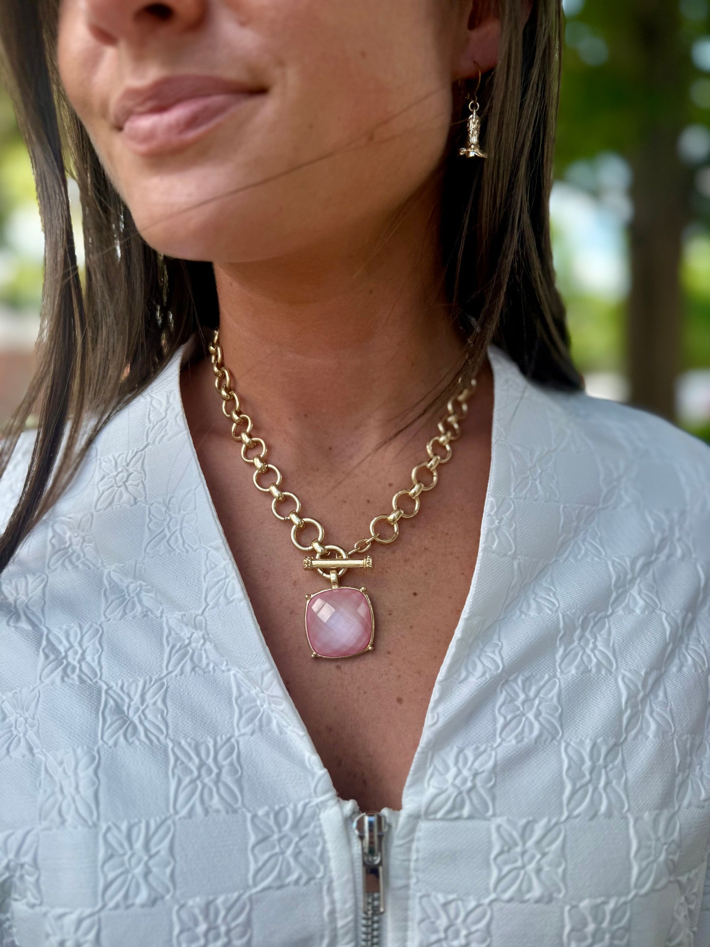 Gem Necklace - Pink