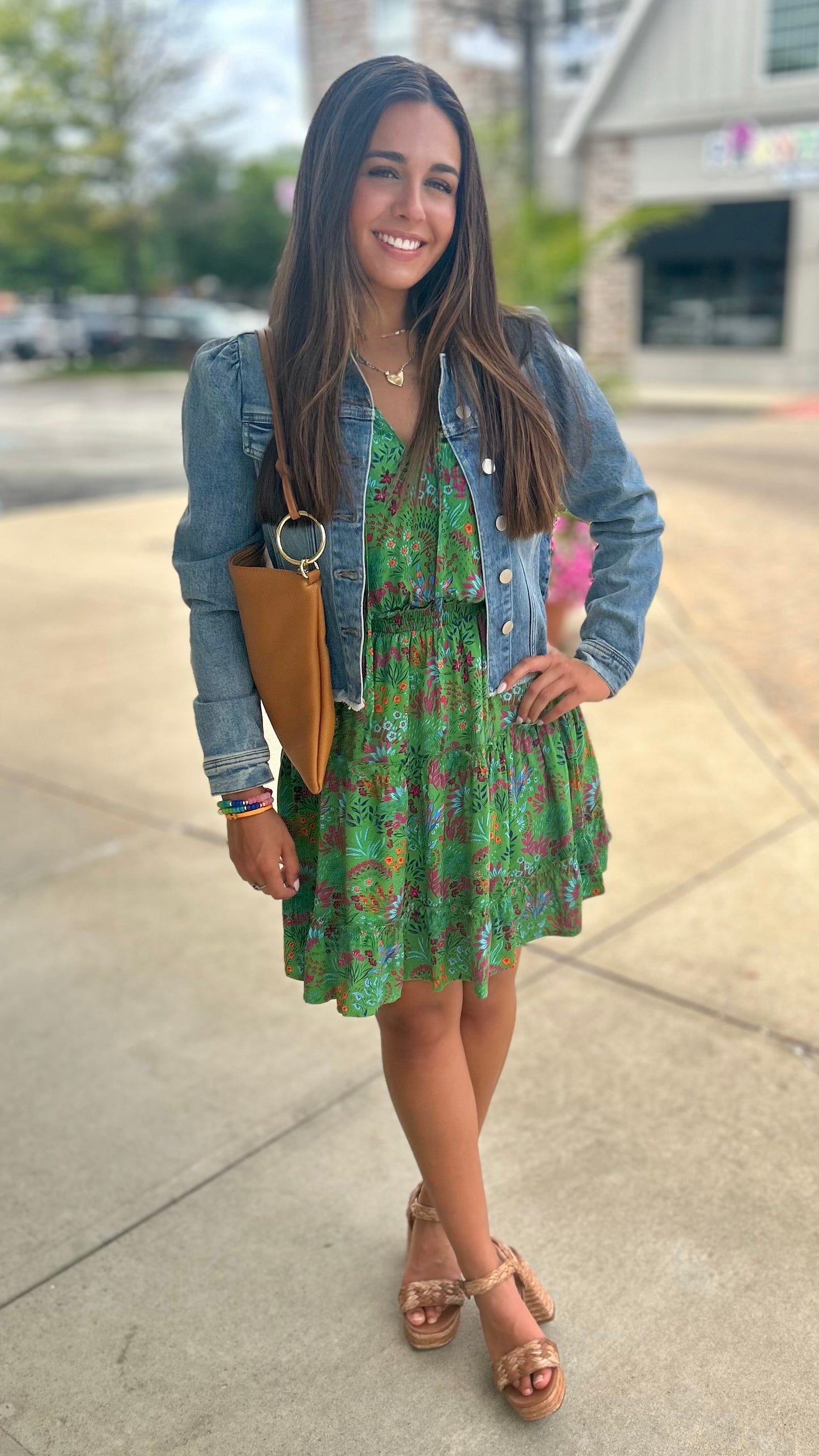 Kasey Floral Tie Neck Ruffle Dress