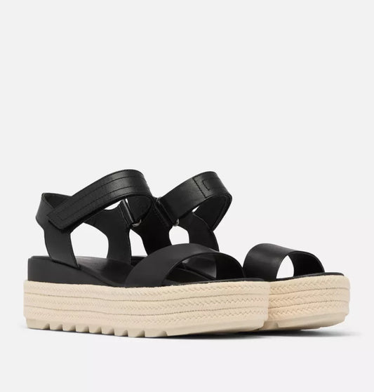 CAMERON FLATFORM SANDAL - BLACK/CHALK