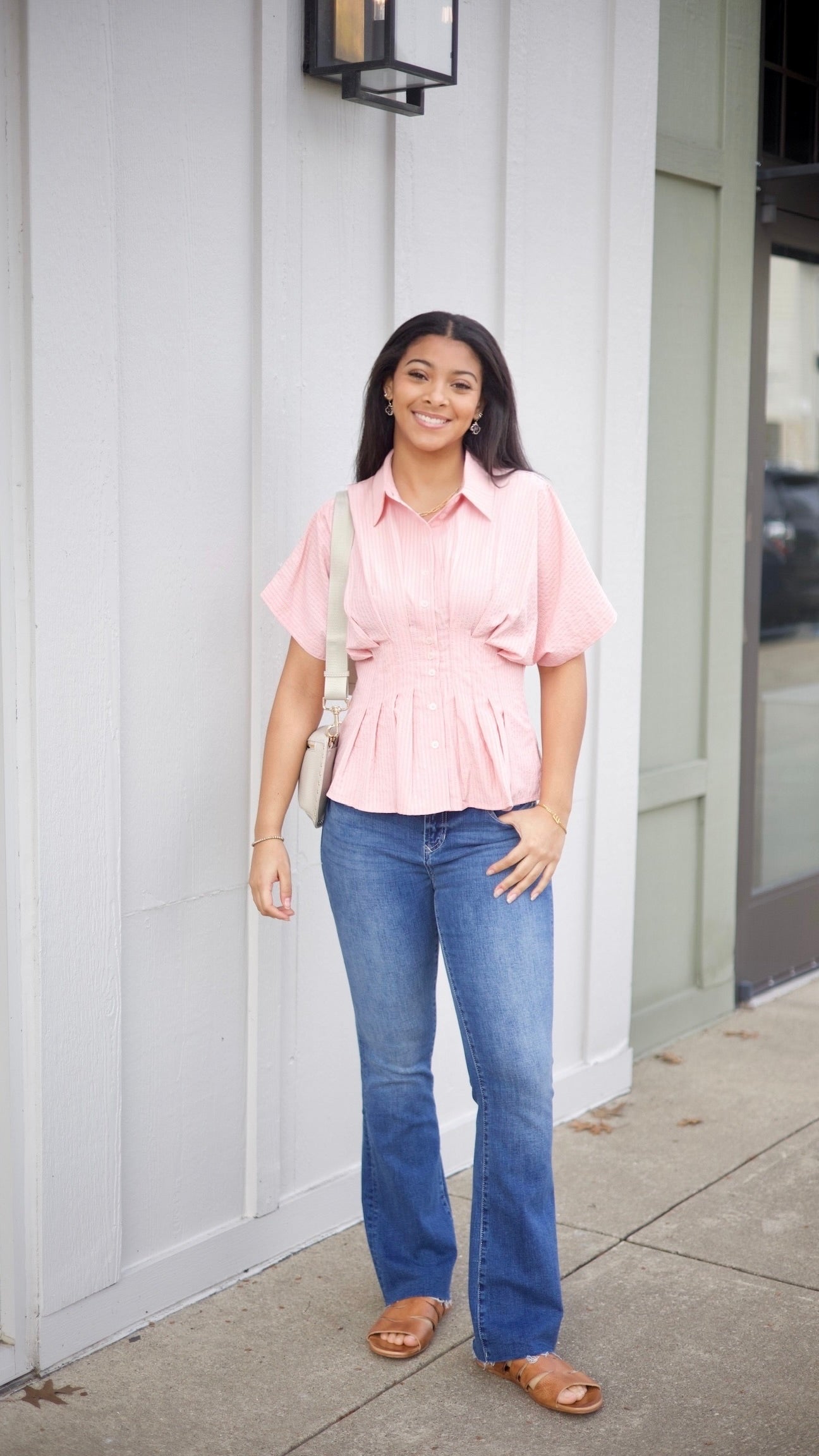 Becca Searsucker Top - Coral
