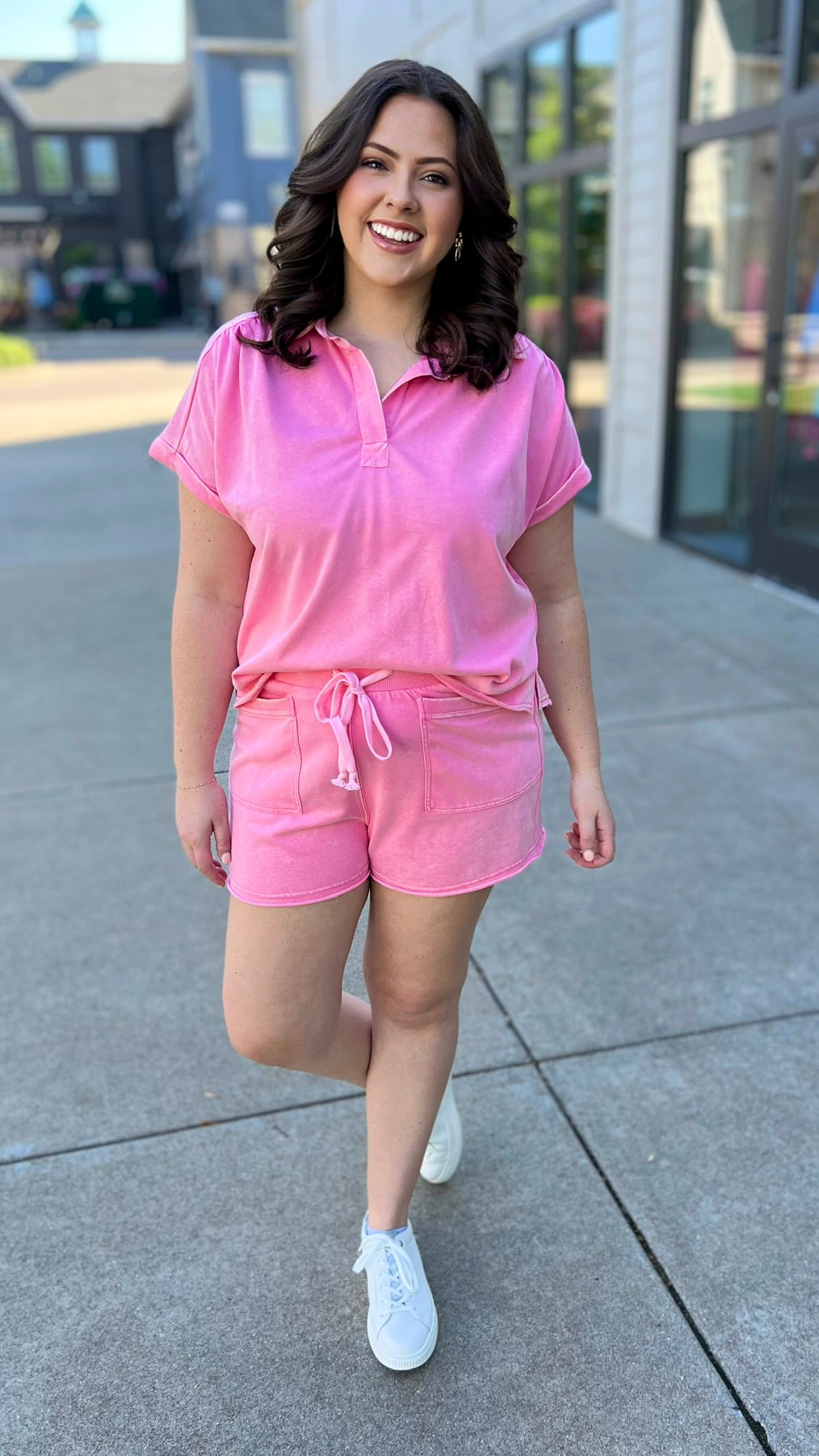 Tie Waist Lounge Shorts - Pink