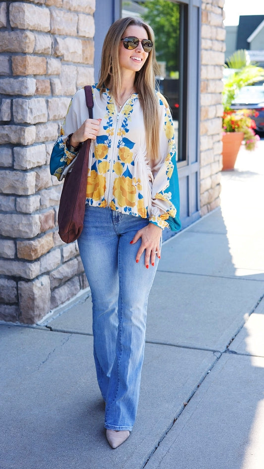 Harper Zip Floral Jacket - Multi