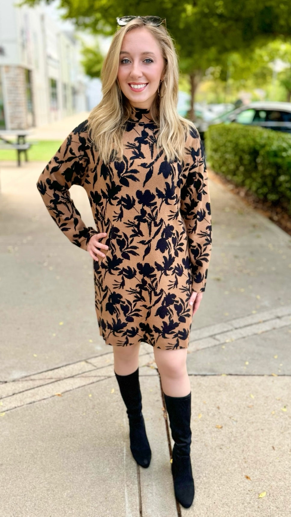 Fall Florals Sweater Dress